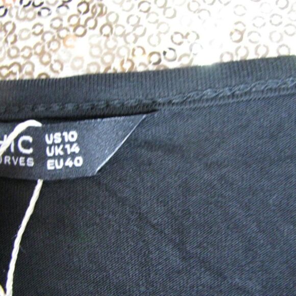 NWT BloomChic black cold shoulder top 10/M - Picture 5 of 8
